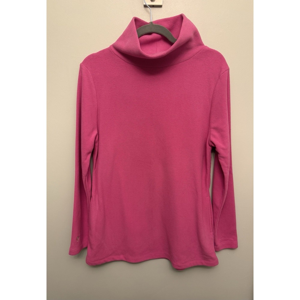Dudley Stephens Cobble Hill Terry Fleece Tunic Top Pink Medium Pockets Cozy